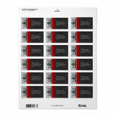 Étiquettes de adresse Red Grey Damask - (Feuille entière)