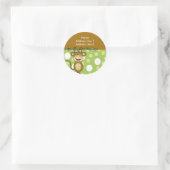 ÉTIQUETTES DE ADRESSE RONDS Bébé singe (Sac)