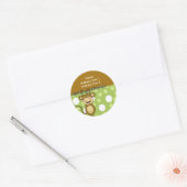 ÉTIQUETTES DE ADRESSE RONDS Bébé singe (Enveloppe)