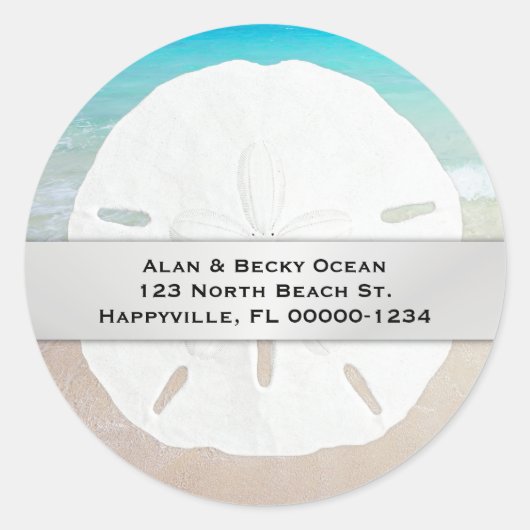 Étiquettes de adresse ronds de retour de plage du (Devant)