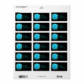 Étiquettes de adresse Rose turquoise (Feuille entière)