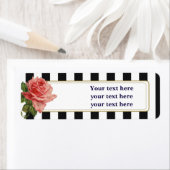 Étiquettes de adresse Rose Vintage en bande blanc (En situation)