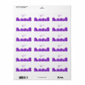 Étiquettes de adresse Rose violet (Feuille entière)