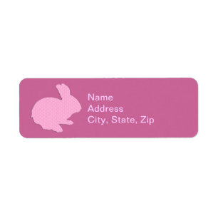 Étiquettes de adresse roses de lapin de silhouett
