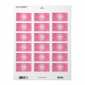 Étiquettes de adresse/Roses et diamants (Feuille entière)