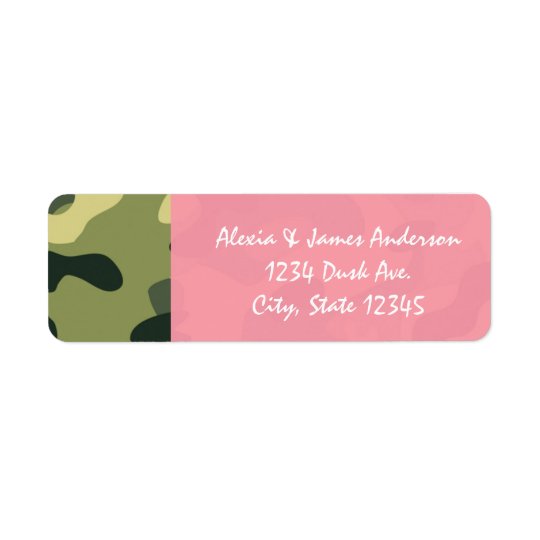 Étiquettes de adresse roses et verts de Camo de