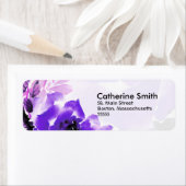 Étiquettes de adresse Roses violets (En situation)