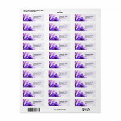 Étiquettes de adresse Roses violets (Feuille entière)