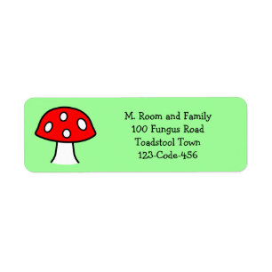 Étiquettes de adresse rouges de champignon