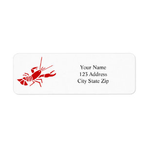 Étiquettes de adresse rouges de retour de homard
