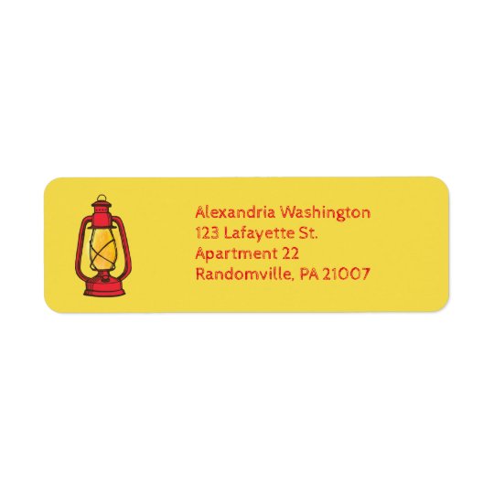 Étiquettes de adresse rouges de retour de lanterne