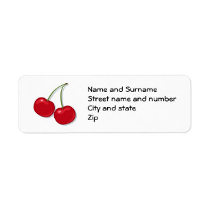 Étiquettes de adresse rouges délicieux de cerise