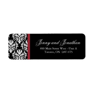 Étiquettes de adresse RSVP Damask élégant