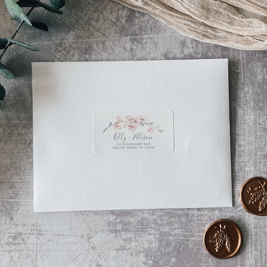 Étiquettes de adresse RSVP de mariage de fleurs de