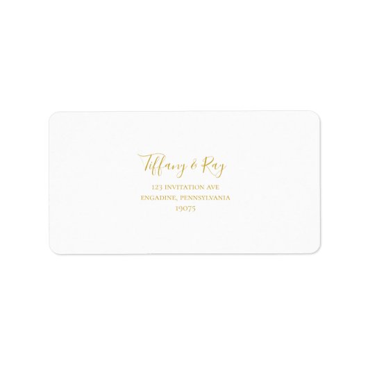 Étiquettes de adresse RSVP de mariage or simple et (Devant)