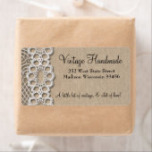 Étiquettes de adresse rustiques Burlap et Lace (En situation)