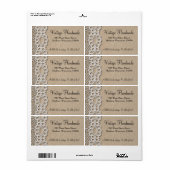 Étiquettes de adresse rustiques Burlap et Lace (Feuille entière)