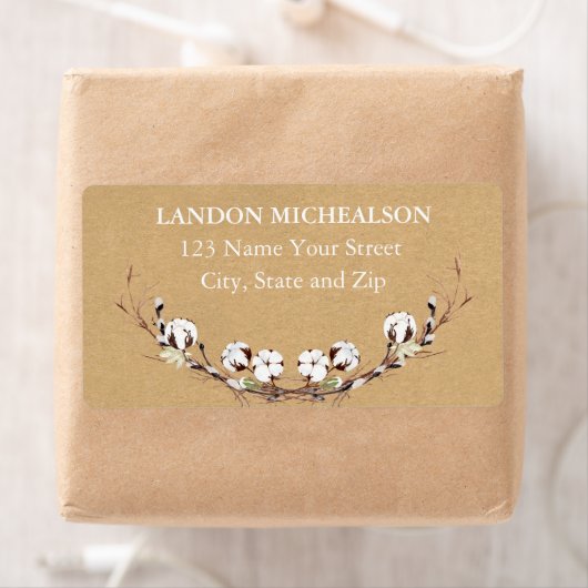 Étiquettes de adresse rustiques de coton (En situation)