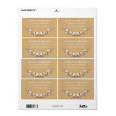 Étiquettes de adresse rustiques de coton (Feuille entière)