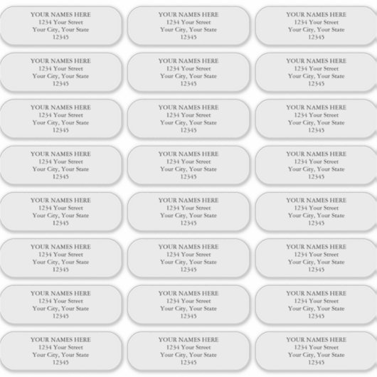 Étiquettes de adresse simples aux angles arrondis  (Devant)