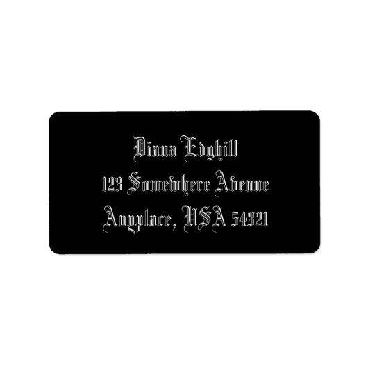 Étiquettes de adresse simples noirs (Devant)