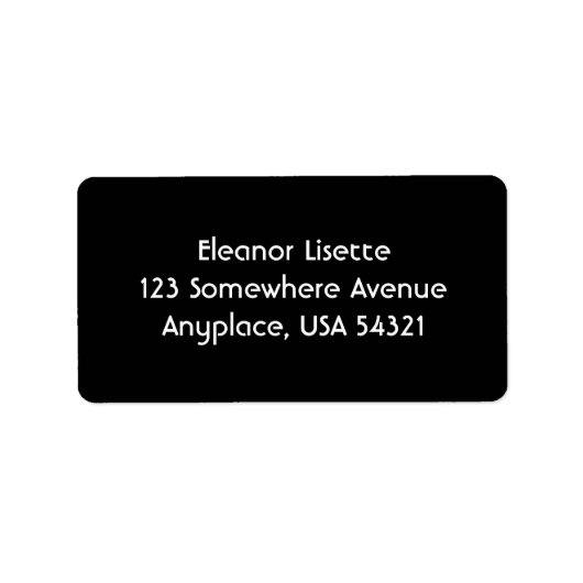 Étiquettes de adresse simples noirs (Devant)