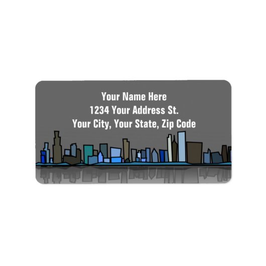 Étiquettes de adresse Skyline de ville (Devant)