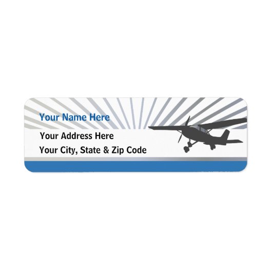 Étiquettes de adresse sur mesure de l'aviation de (Devant)