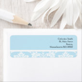 Étiquettes de adresse Tiffany et White Damask (En situation)