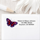 Étiquettes de adresse Tropical Red Purple Papillon (En situation)