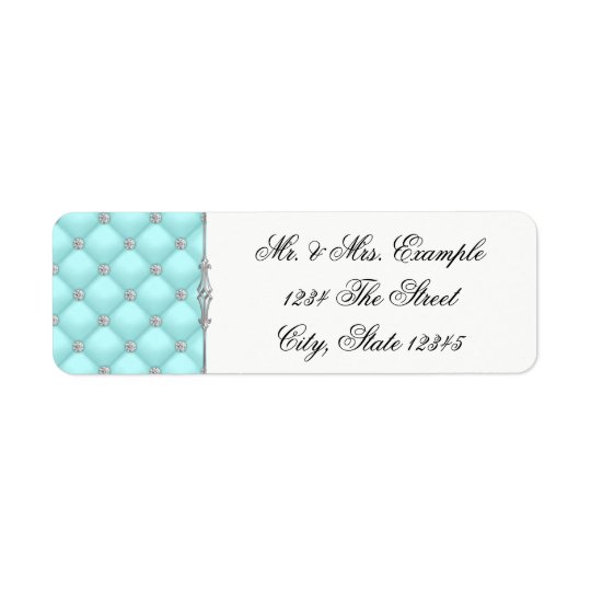 Étiquettes de adresse turquoises de retour de bleu