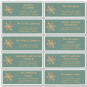 Étiquettes de adresse verts flocon d'or de Noël (Devant)