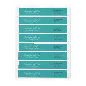 Étiquettes de adresse verts Turquoises mariages (Feuille)