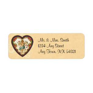 Étiquettes de adresse vintages de Valentine de