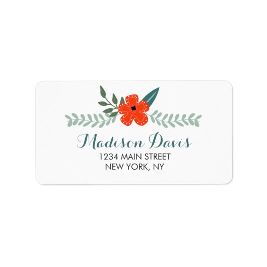 Étiquettes de adresse vintages Mariages floraux (Devant)