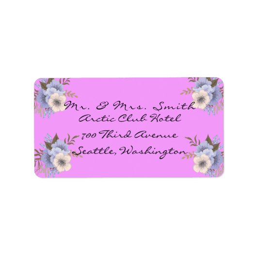 Étiquettes de adresse violets (Devant)