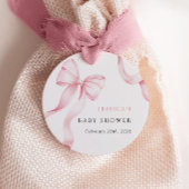 Étiquettes de Baby shower de ruban rose