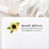 Étiquettes de Baby Shower Mariage Tournesol Jaune  (En situation)