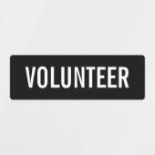 Étiquettes de badge de bénévolat noir (Design 2)