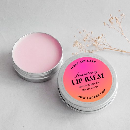 Étiquettes de baume à lèvres dégradé rose orange r