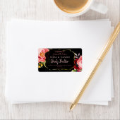 Étiquettes de Beurre Floral Noir (En situation)