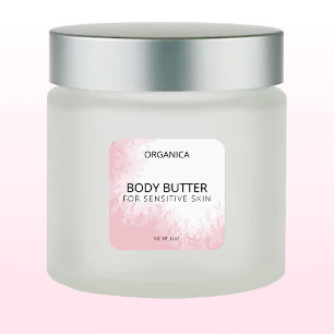 Étiquettes de beurre pour corps rose pour la peau