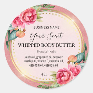 Étiquettes de Beurre Vintage rose et or