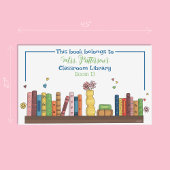Étiquettes de bibliothèque de classe à l'aquarelle