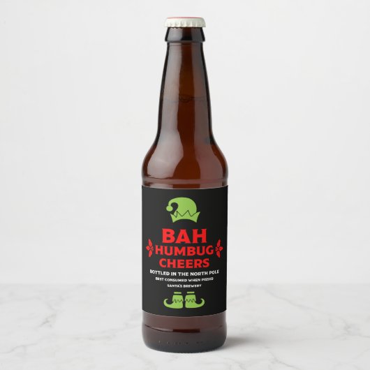 Étiquettes de bière de Noël drôles (Devant)