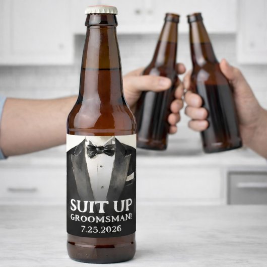 Étiquettes de bière de proposition de garçon d'hon