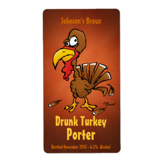 Étiquettes de bière Homebew avec la Turquie amusan