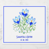Étiquettes de bière Mariage Blanc Crocus Bleus (Étiquettes simples)