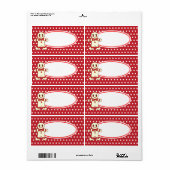 Étiquettes de biscuits de Noël rouges vintage (Feuille entière)