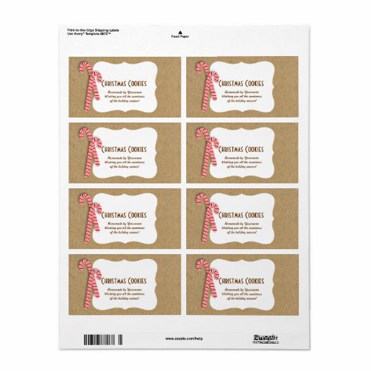 Étiquettes de biscuits de vacances pour échange de (Feuille entière)